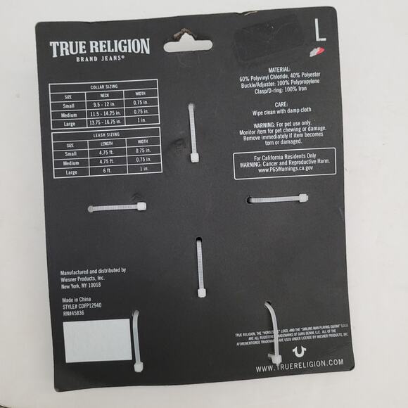 True Religion Pet Leash Set (6' Length) - Black/Gold Accents - Picture 3 of 9